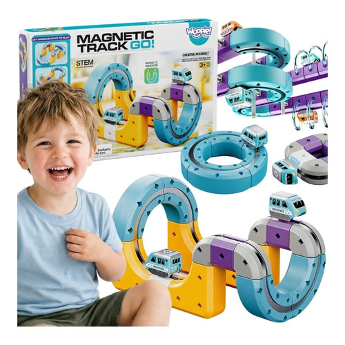 Pista magnetica con - magnetica, 3d